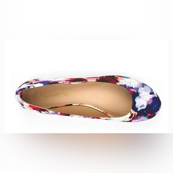 Red and Pink Floral Ballet Flats - Picture 3 of 8